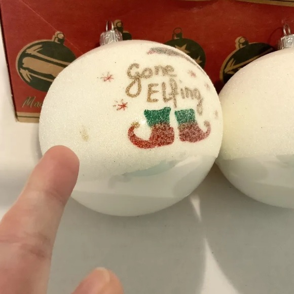 Vitbis Poland Handmade Glass Ball Christmas Ornaments Gone Elfing Set Of 2 - Picture 8 of 8